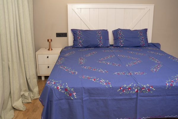 Cotton Ari Kantha Double Bedsheet