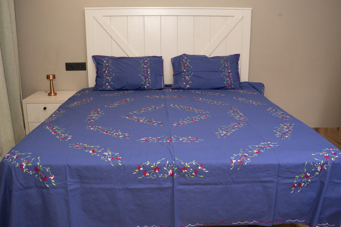 Cotton Ari Kantha Double Bedsheet