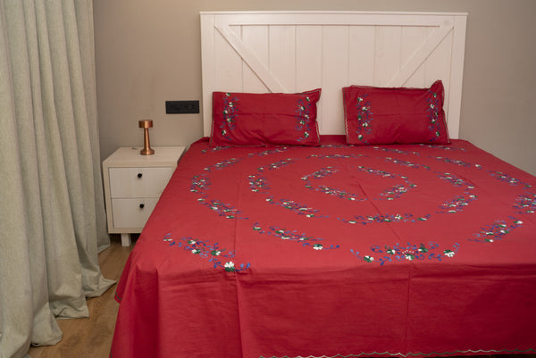Cotton Ari Kantha Double Bedsheet