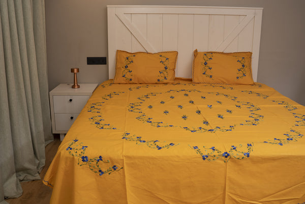 Cotton Ari Kantha Double Bedsheet