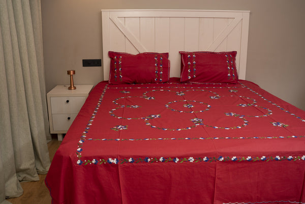 Cotton Ari Kantha Double Bedsheet