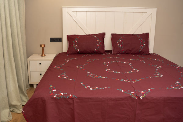 Cotton Ari Kantha Double Bedsheet