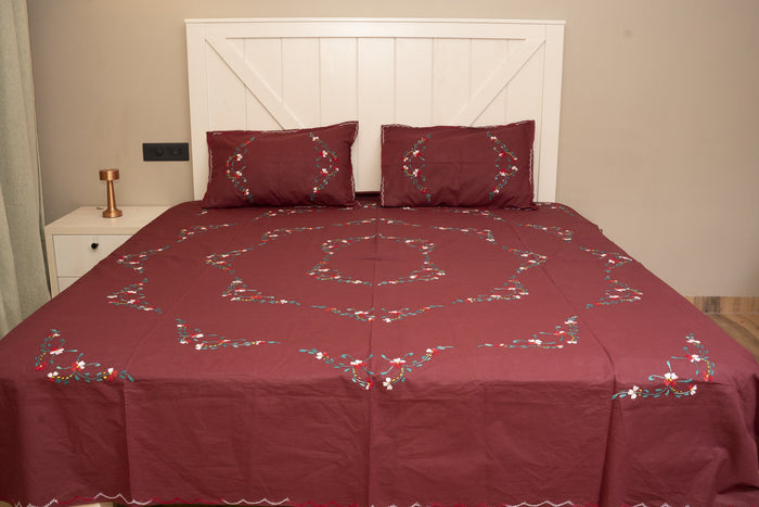 Cotton Ari Kantha Double Bedsheet