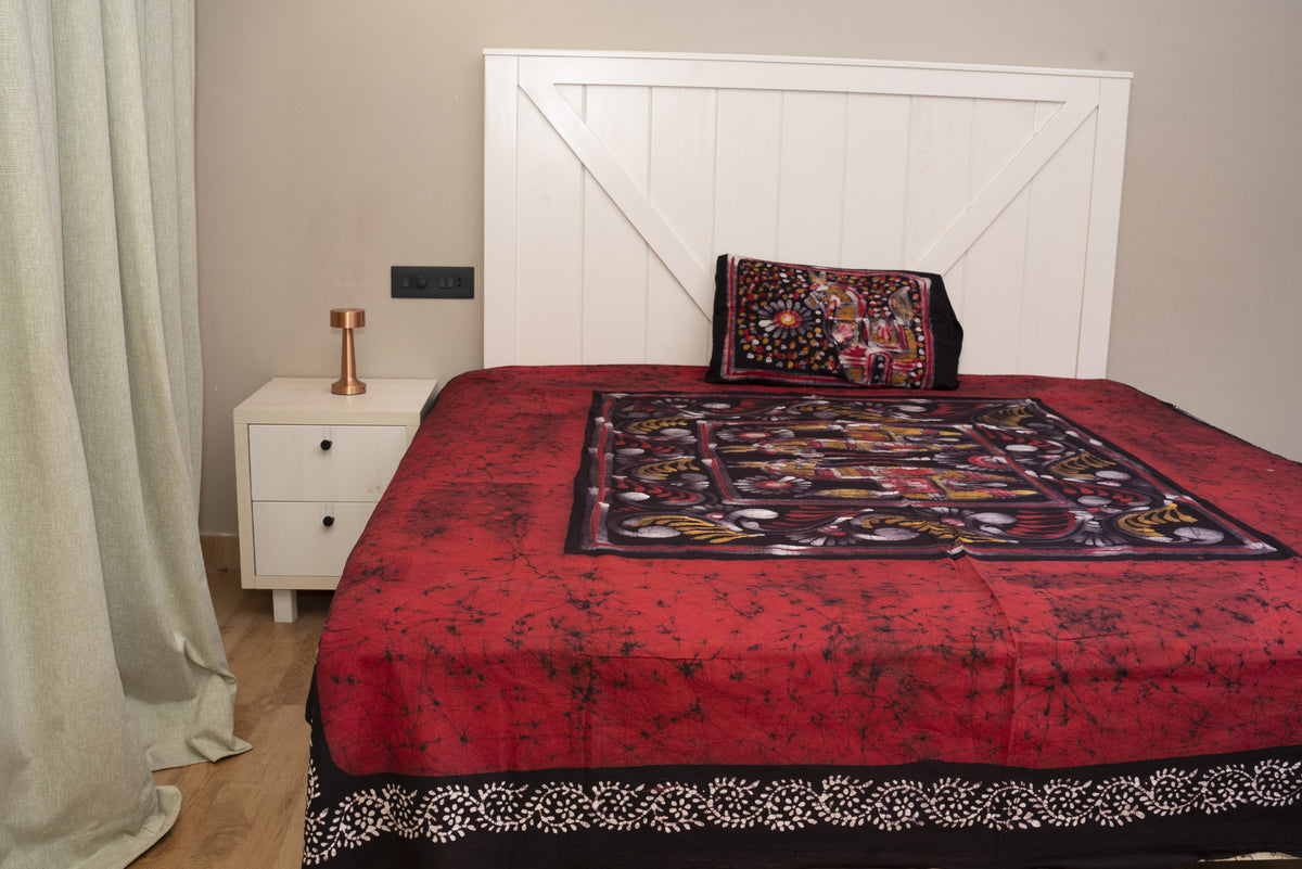 Cotton Handwork Batik Bedsheet (Double)