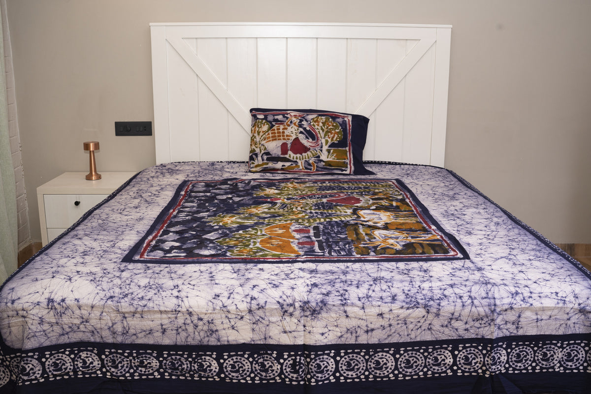 Cotton Handwork Batik Bedsheet (Double)
