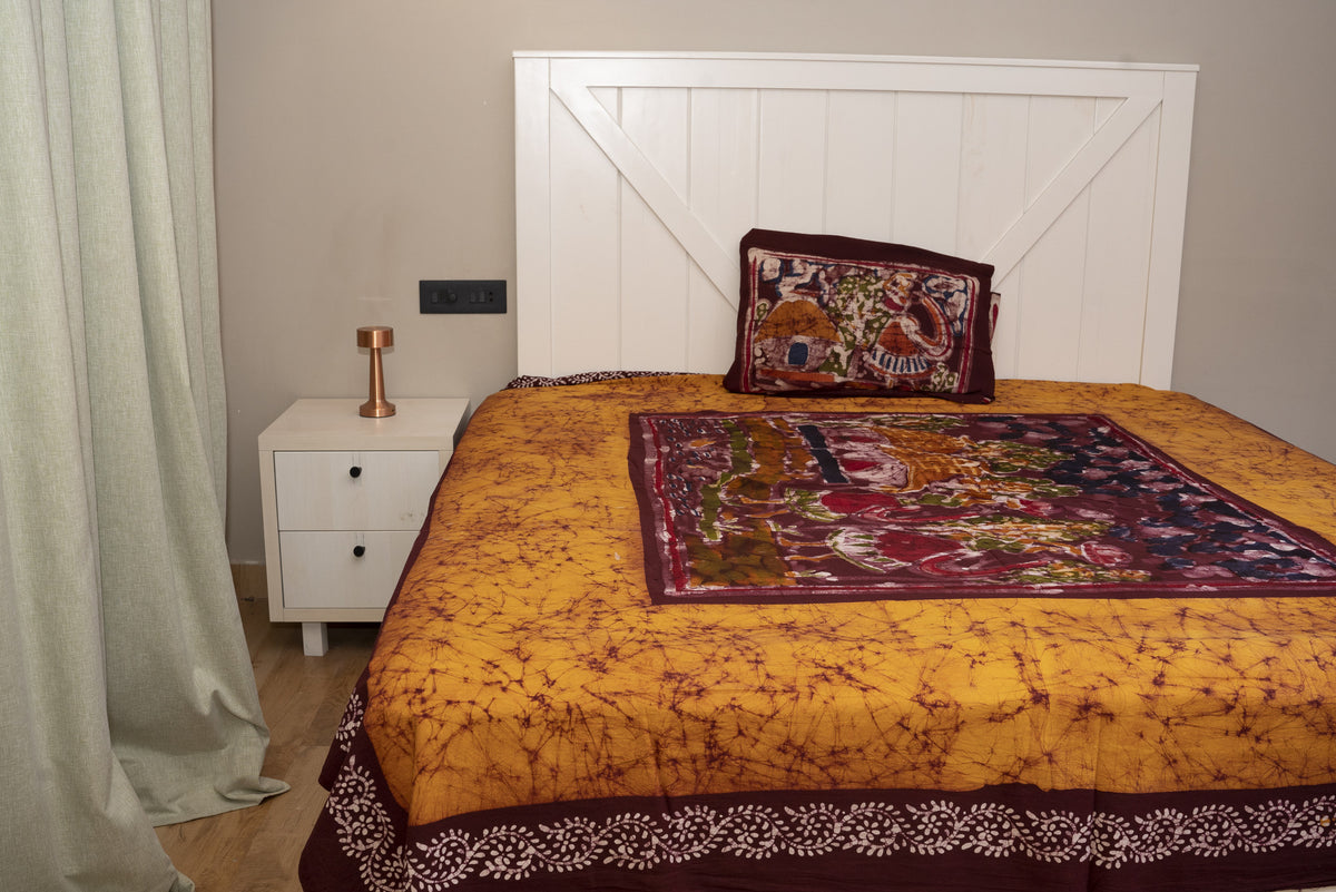 Cotton Handwork Batik Bedsheet ( Double)