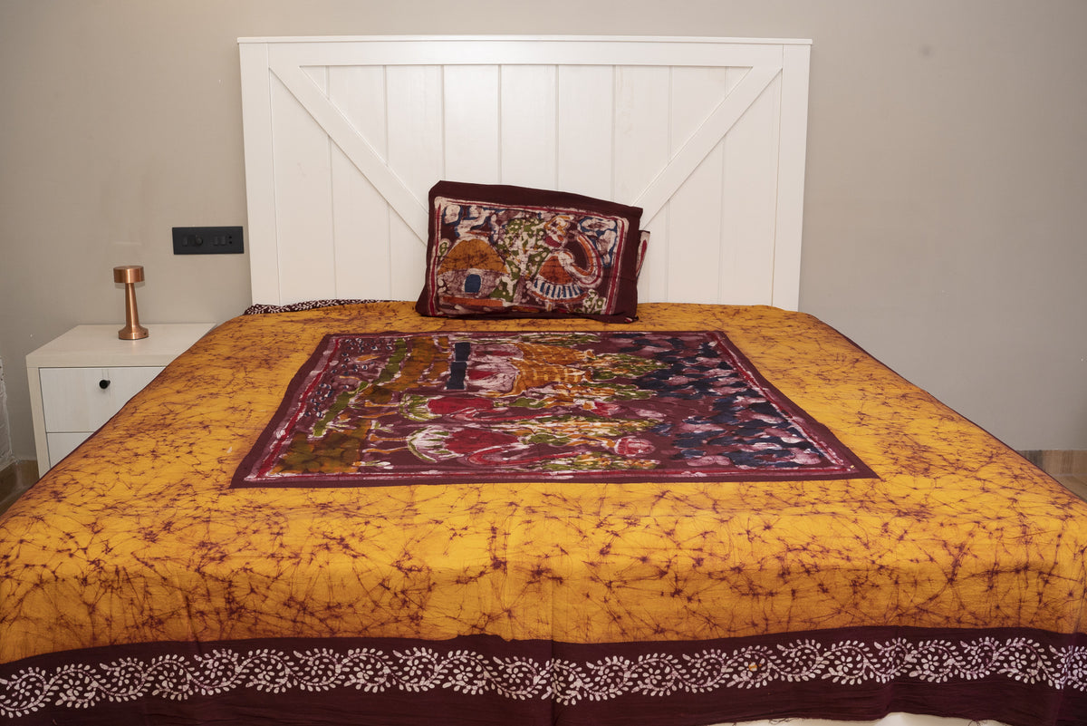 Cotton Handwork Batik Bedsheet ( Double)