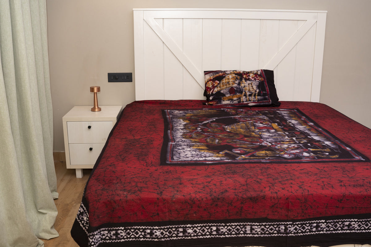 Cotton Handwork Batik Bedsheet (Double)