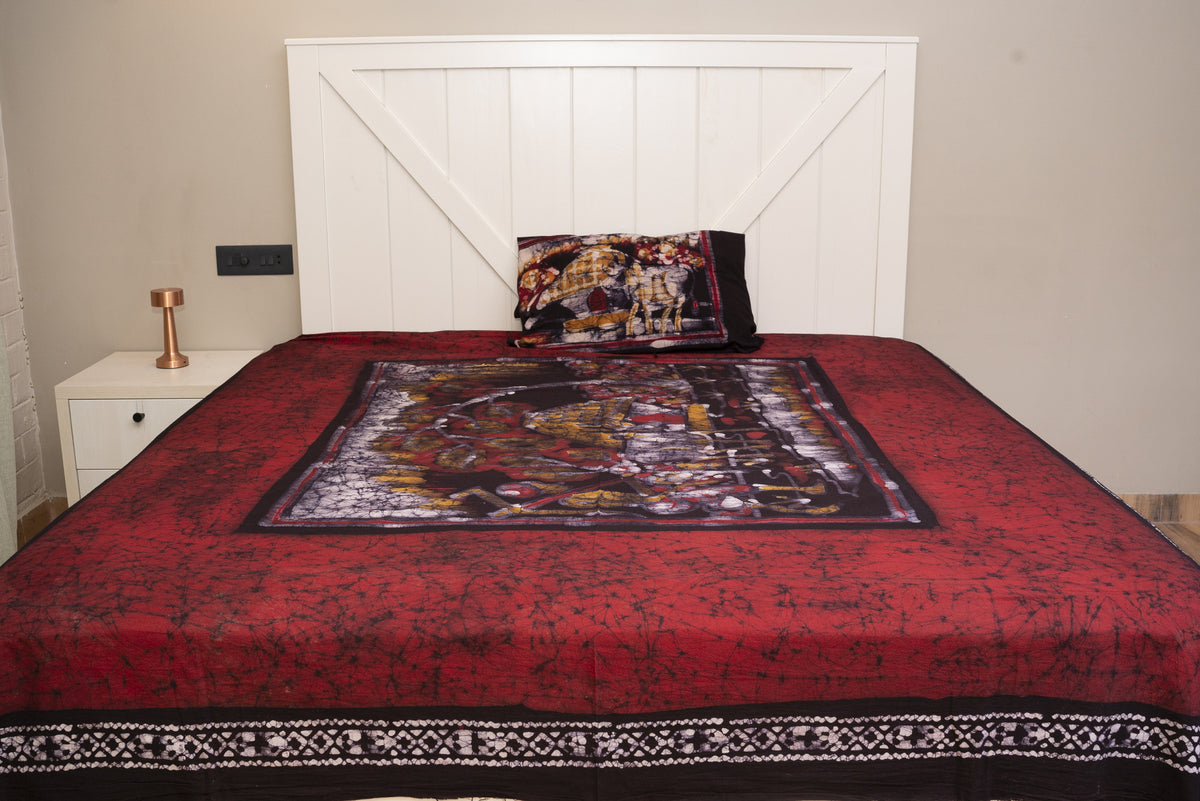 Cotton Handwork Batik Bedsheet (Double)