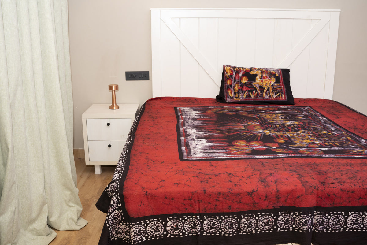Cotton Handwork Batik Bedsheet (Double)