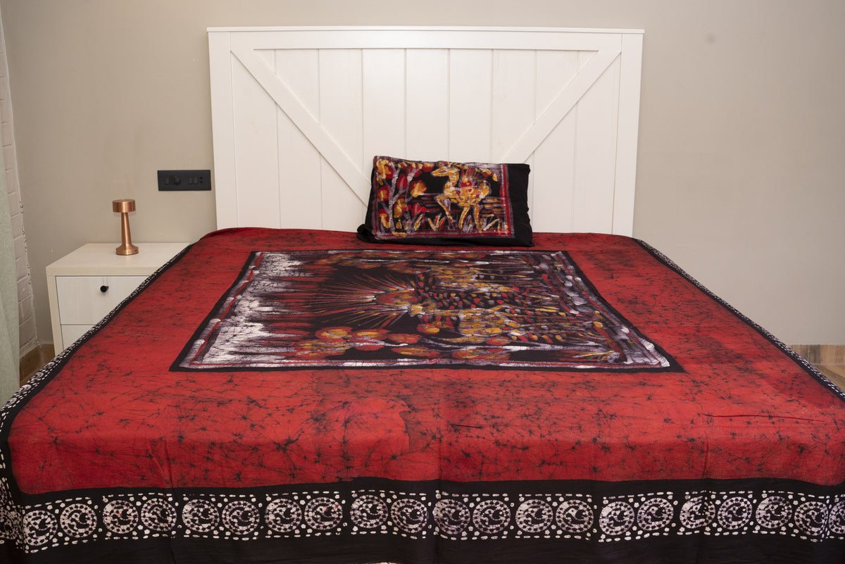 Cotton Handwork Batik Bedsheet (Double)