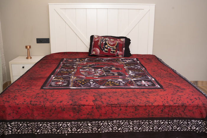 Cotton Handwork Batik Bedsheet (Double)