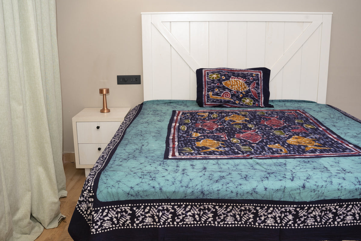 Cotton Handwork Batik Bedsheet (Double)