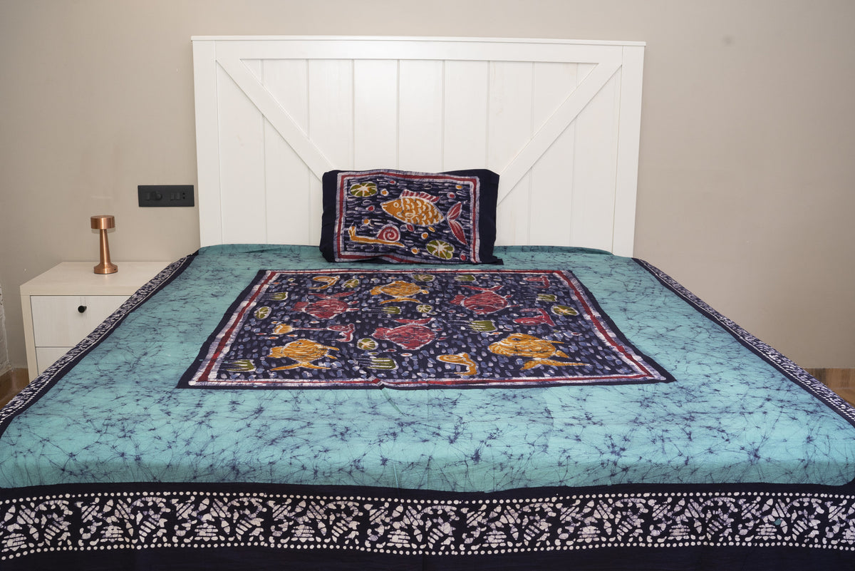 Cotton Handwork Batik Bedsheet (Double)