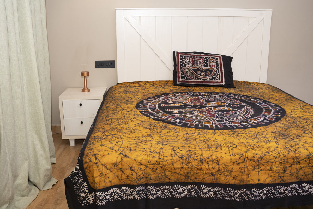 Cotton Handwork Batik Bedsheet (Double)