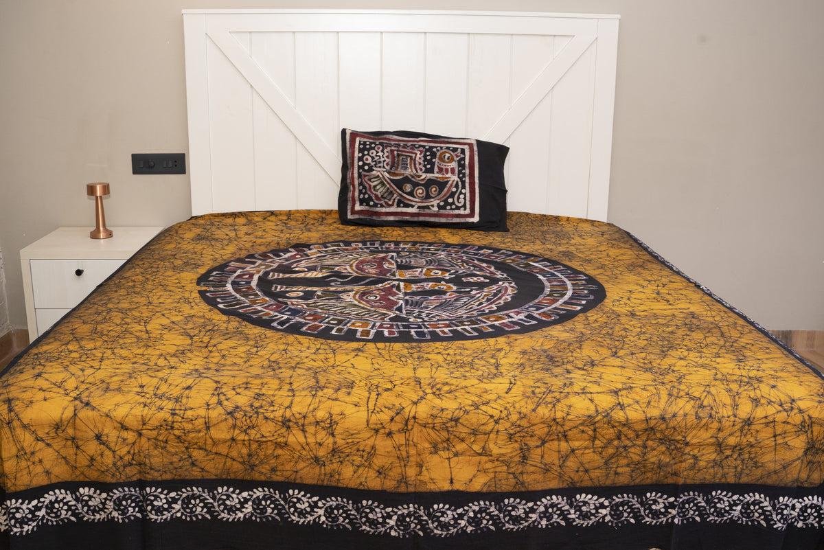 Cotton Handwork Batik Bedsheet (Double)