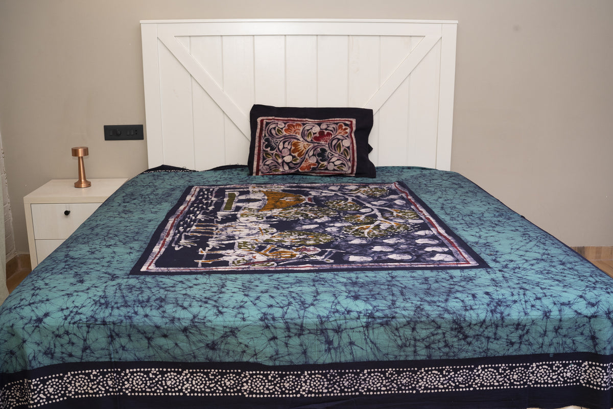 Cotton Handwork Batik Bedsheet (Double)
