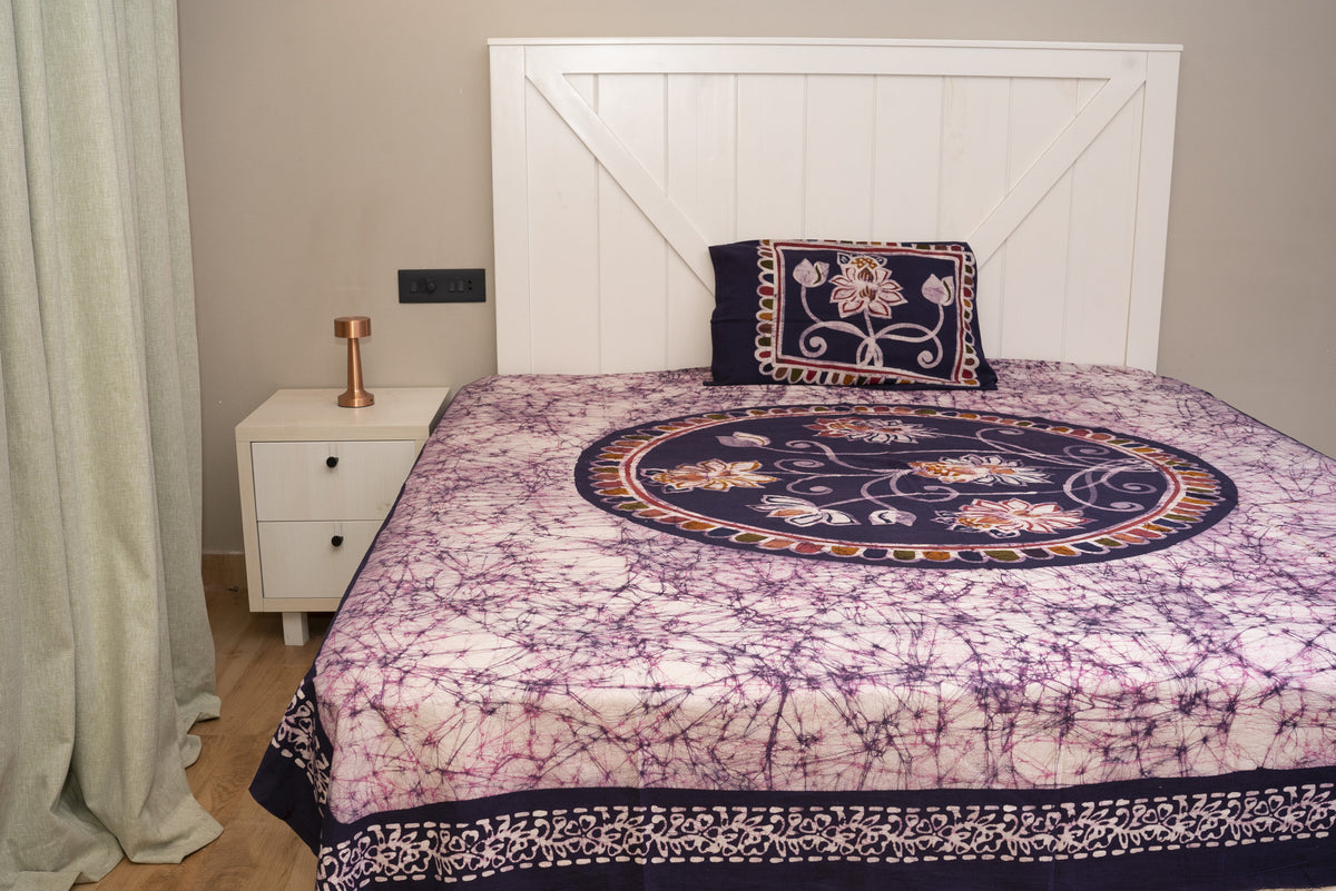 Cotton Handwork Batik Bedsheet (Double)