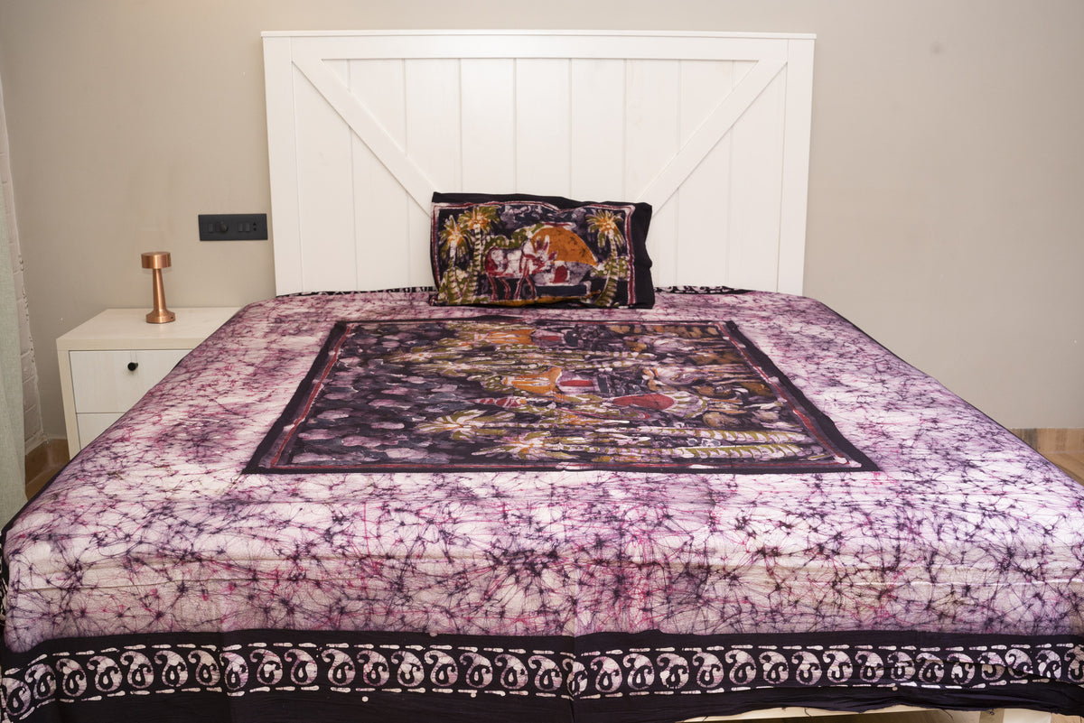 Cotton Handwork Batik Bedsheet (Double)