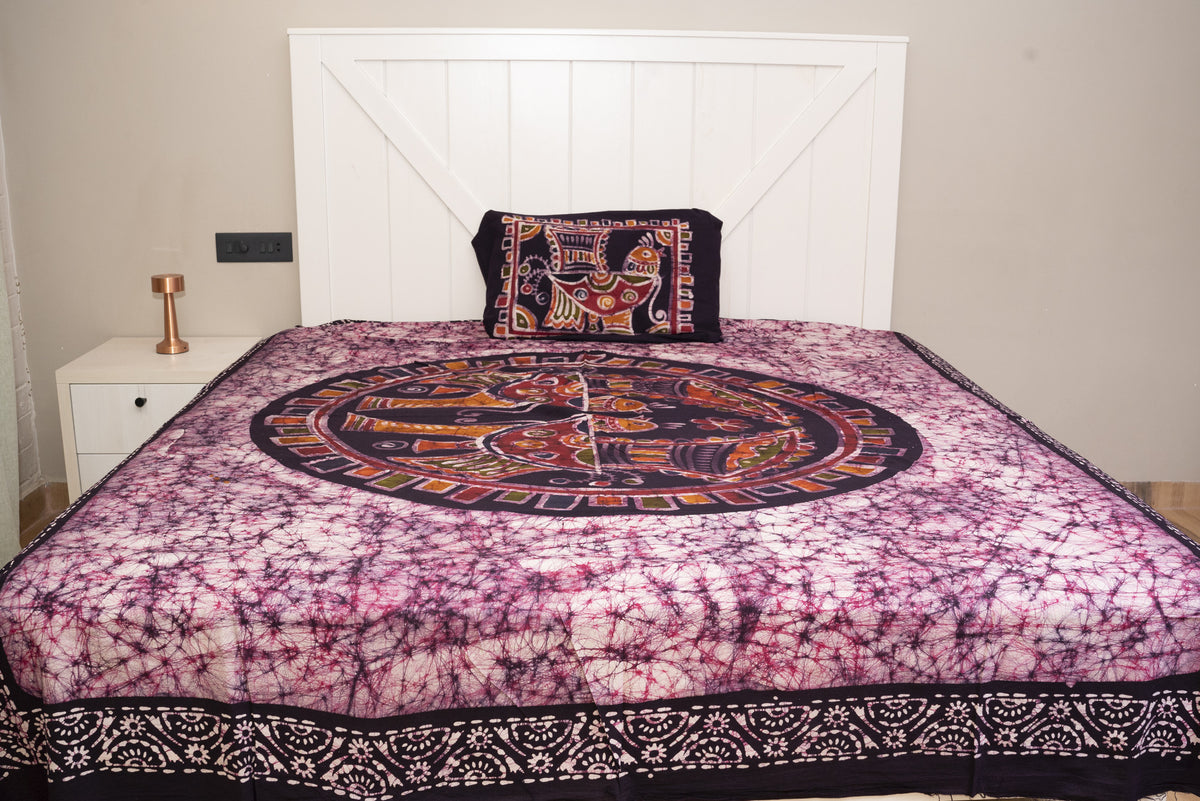 Cotton Handwork Batik Bedsheet (Double)