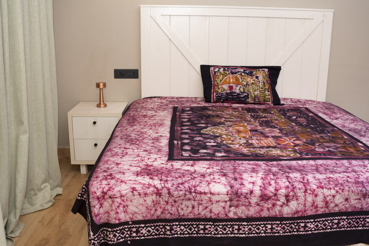 Cotton Handwork Batik Bedsheet (Double)