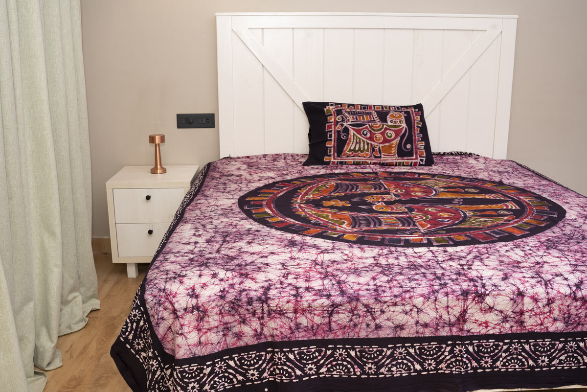 Cotton Handwork Batik Bedsheet (Double)