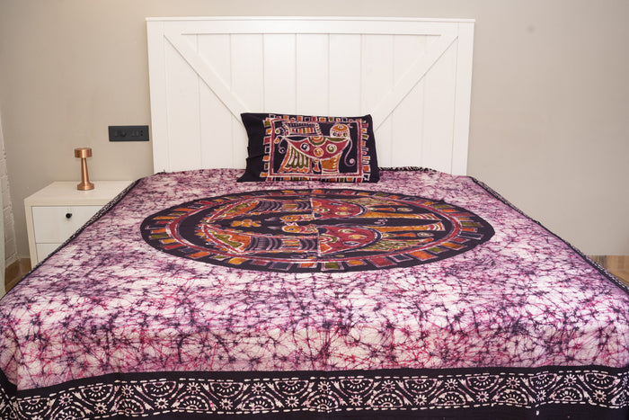 Cotton Handwork Batik Bedsheet (Double)