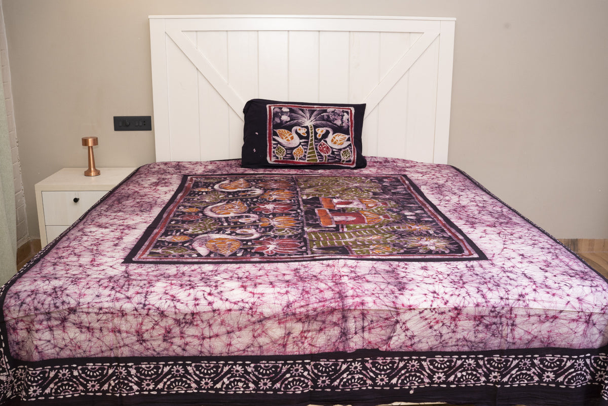 Cotton Handwork Batik Bedsheet (Double)