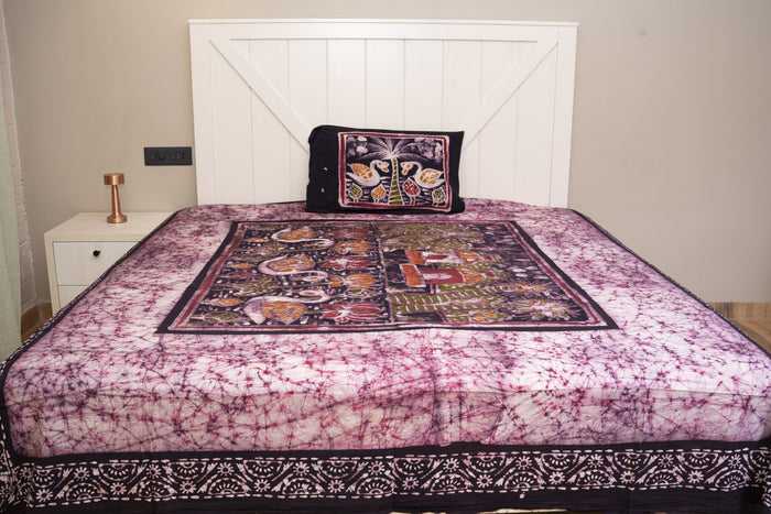 Cotton Handwork Batik Bedsheet (Double)