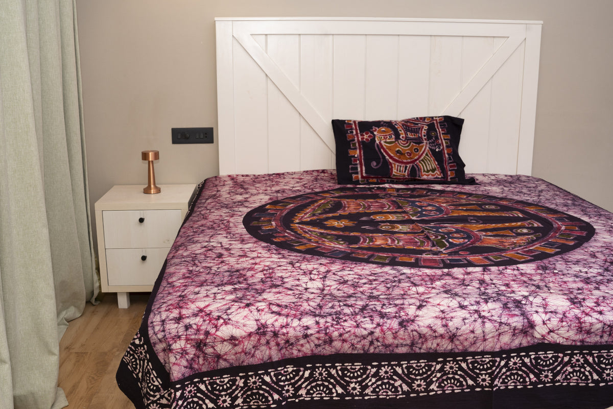 Cotton Handwork Batik Bedsheet (Double)