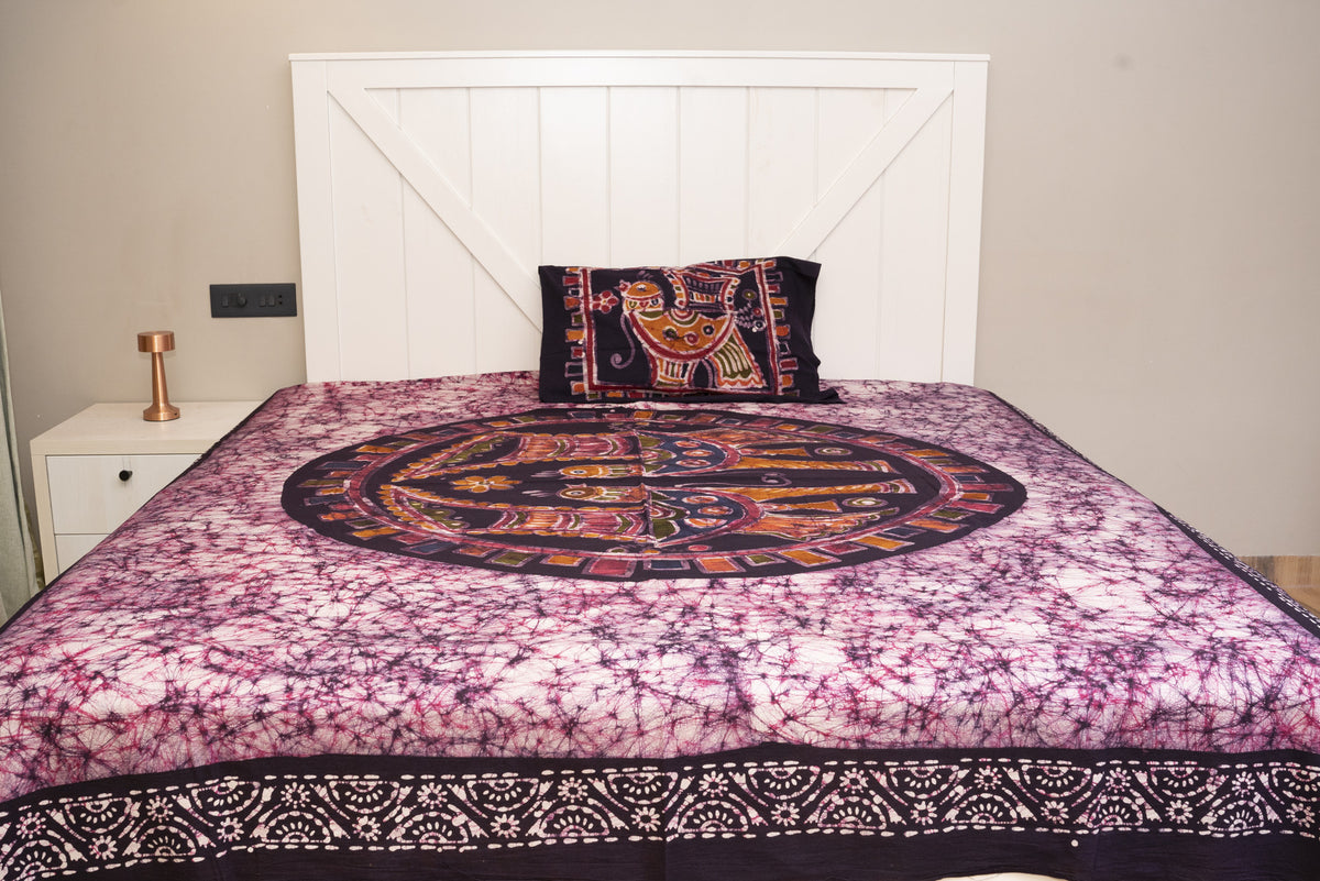 Cotton Handwork Batik Bedsheet (Double)