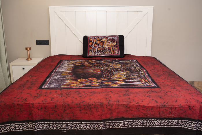 Cotton Handwork Batik Bedsheet (Double)
