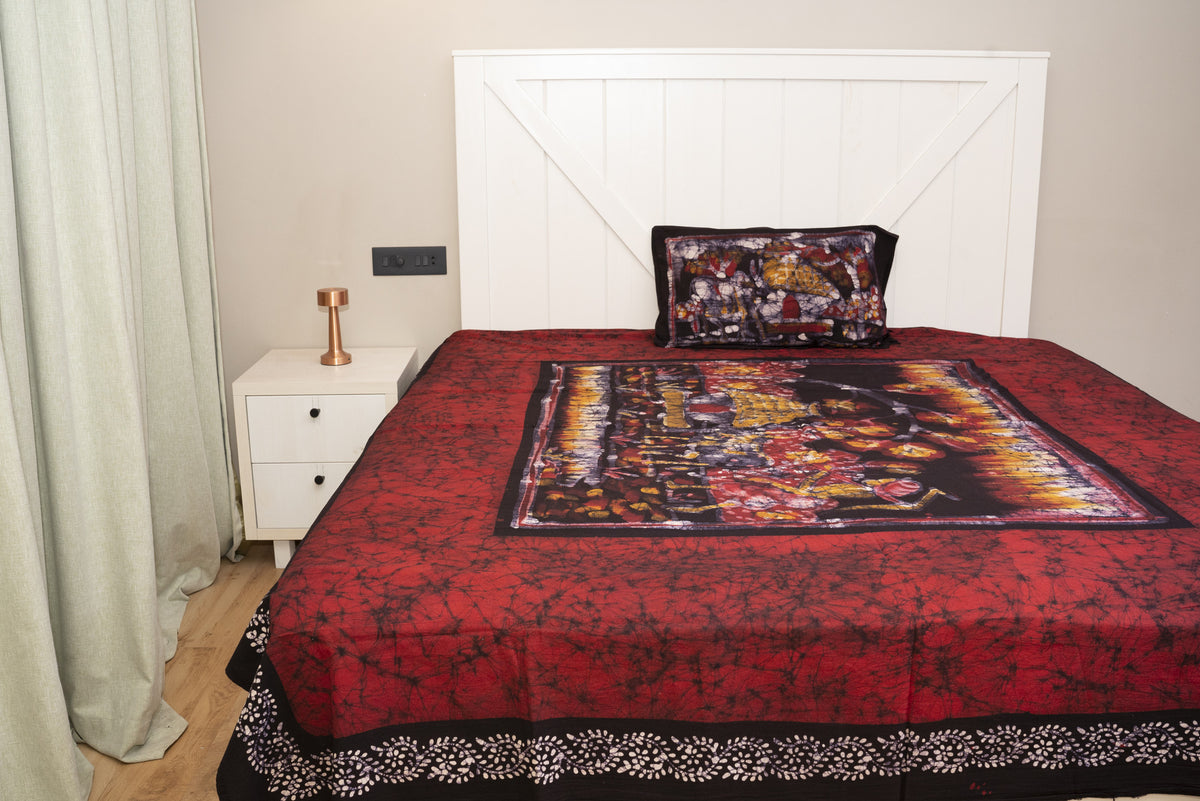 Cotton Handwork Batik Bedsheet (Double)