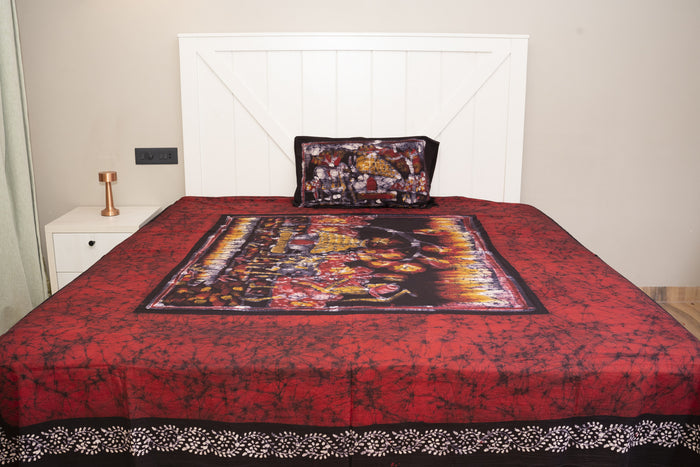 Cotton Handwork Batik Bedsheet (Double)