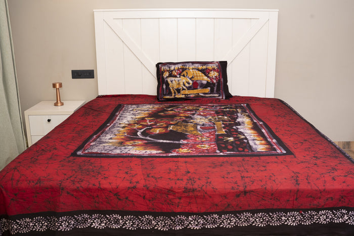 Cotton Handwork Batik Bedsheet (Double)