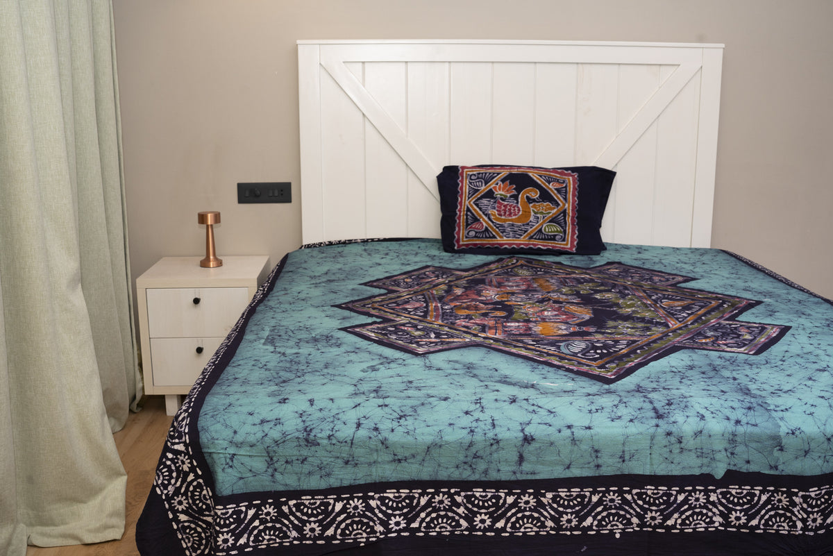 Cotton Handwork Batik Bedsheet (Double)