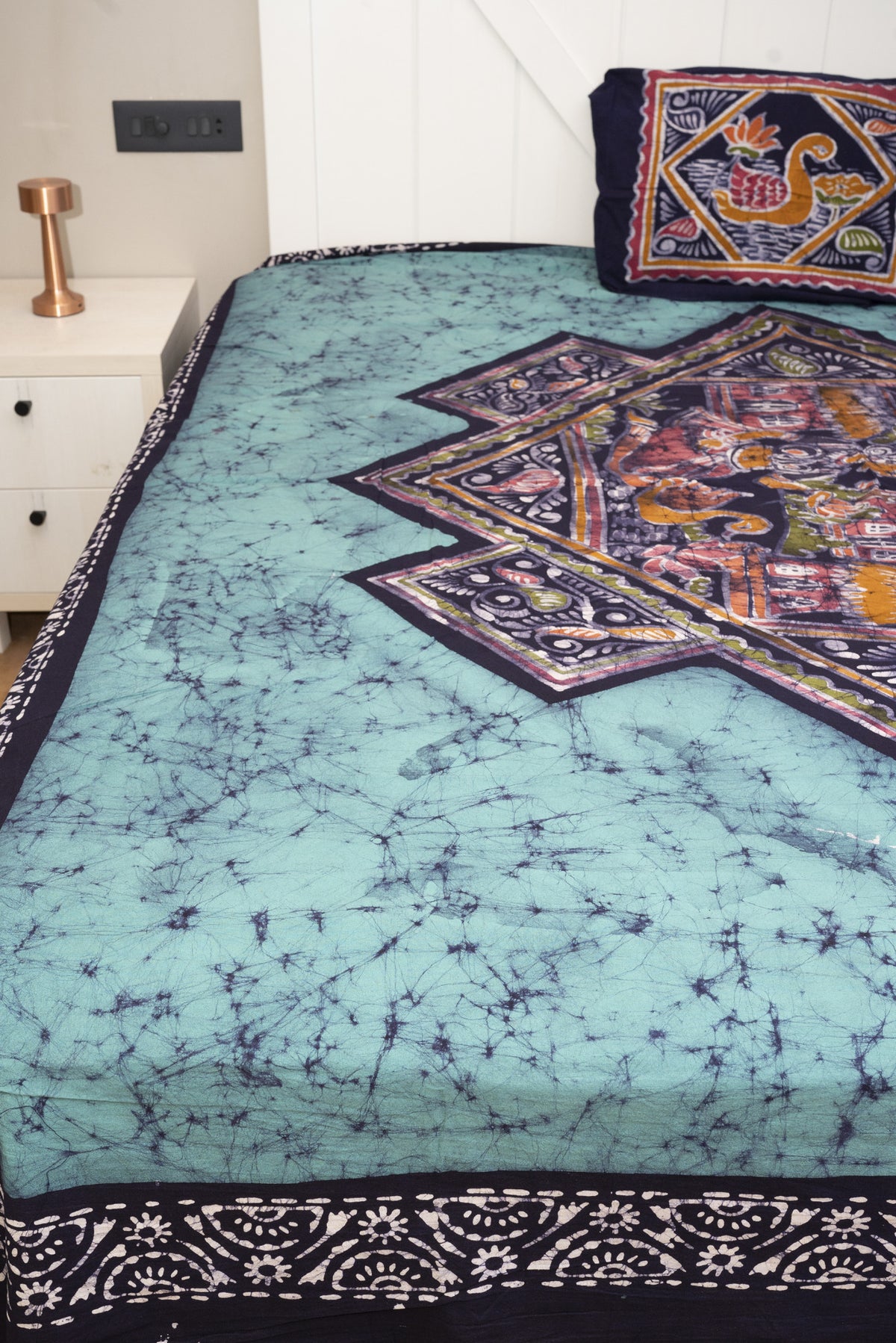 Cotton Handwork Batik Bedsheet (Double)