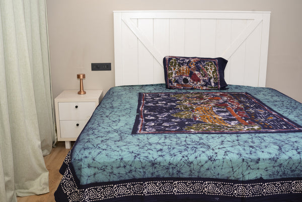 Cotton Handwork Batik Bedsheet (Double)