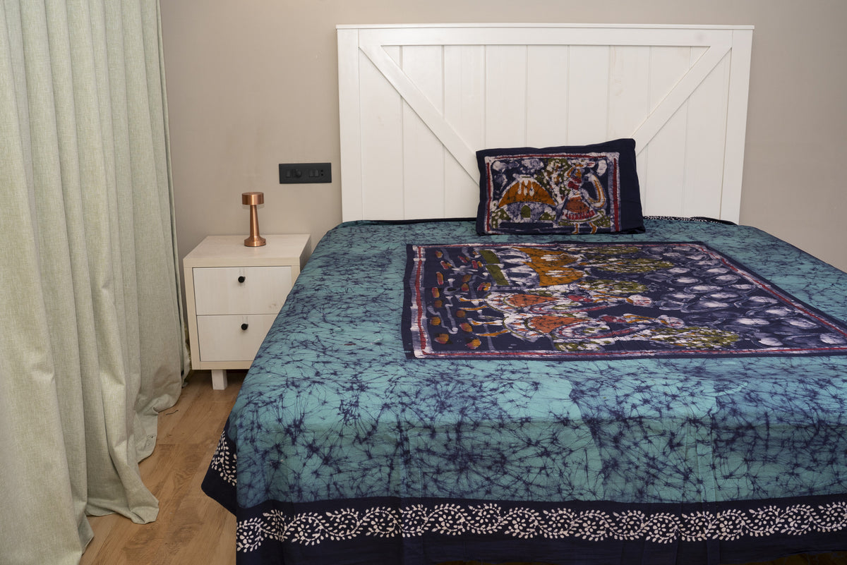 Cotton Handwork Batik Bedsheet (Double)