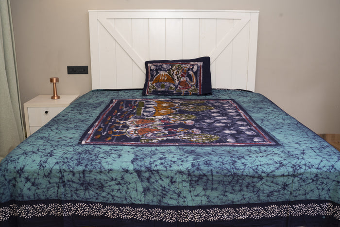 Cotton Handwork Batik Bedsheet (Double)