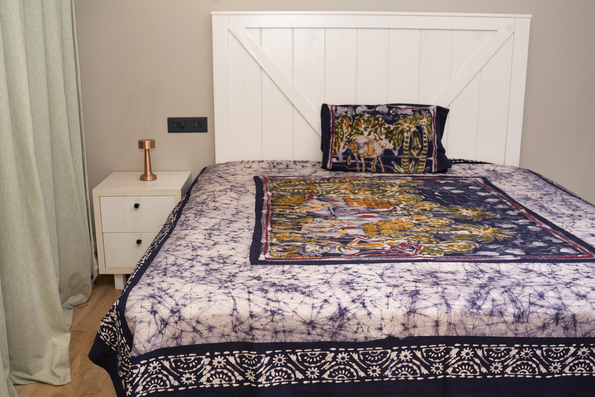 Cotton Handwork Batik Bedsheet (Double)