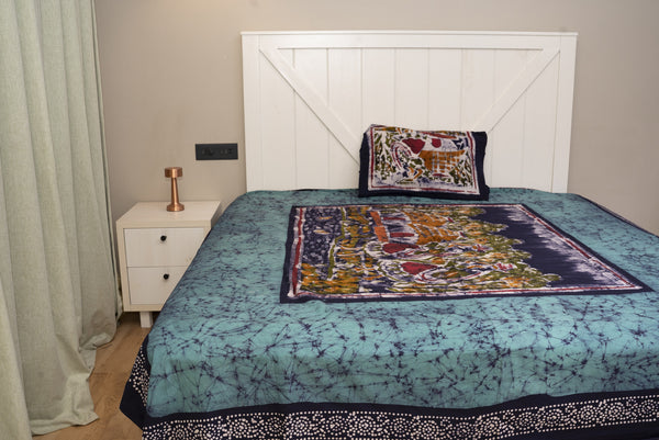 Cotton Handwork Batik Bedsheet (Double)