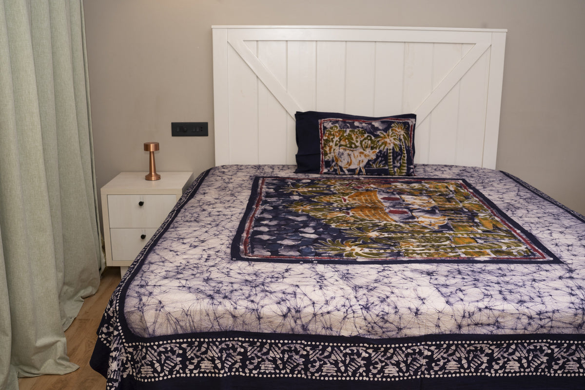 Cotton Handwork Batik Bedsheet (Double)
