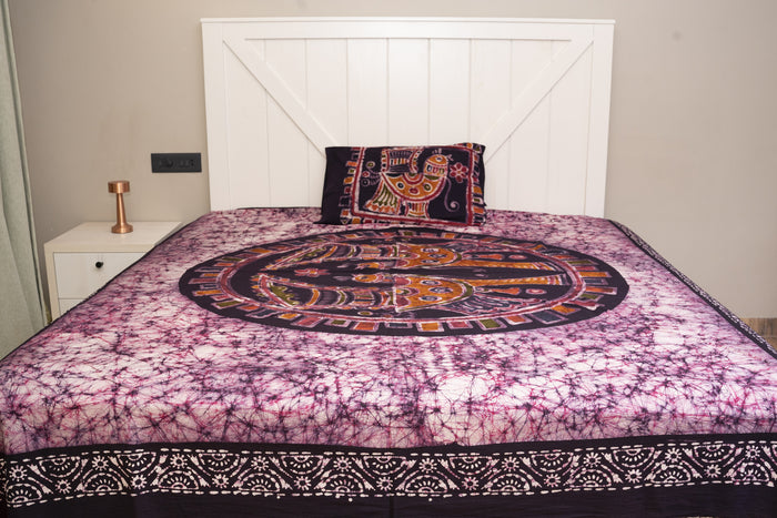 Cotton Handwork Batik Bedsheet (Double)