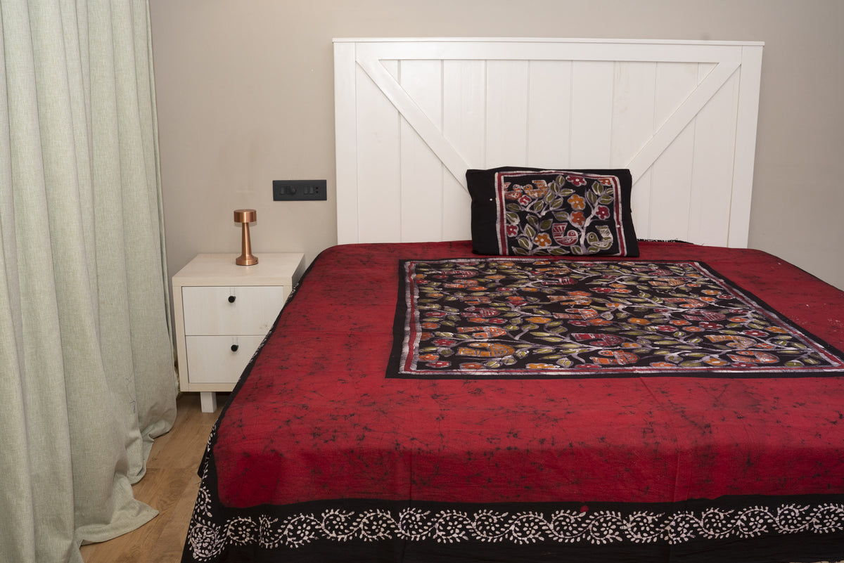 Cotton Handwork Batik Bedsheet (Double)