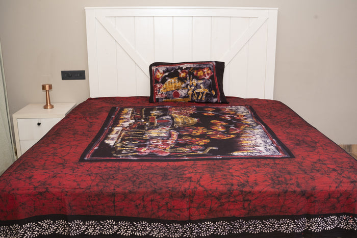 Cotton Handwork Batik Bedsheet (Double)