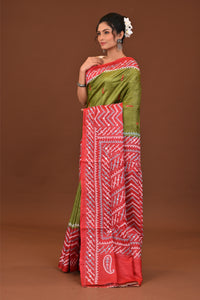 Tussar Dye Gujrati Mirror Saree