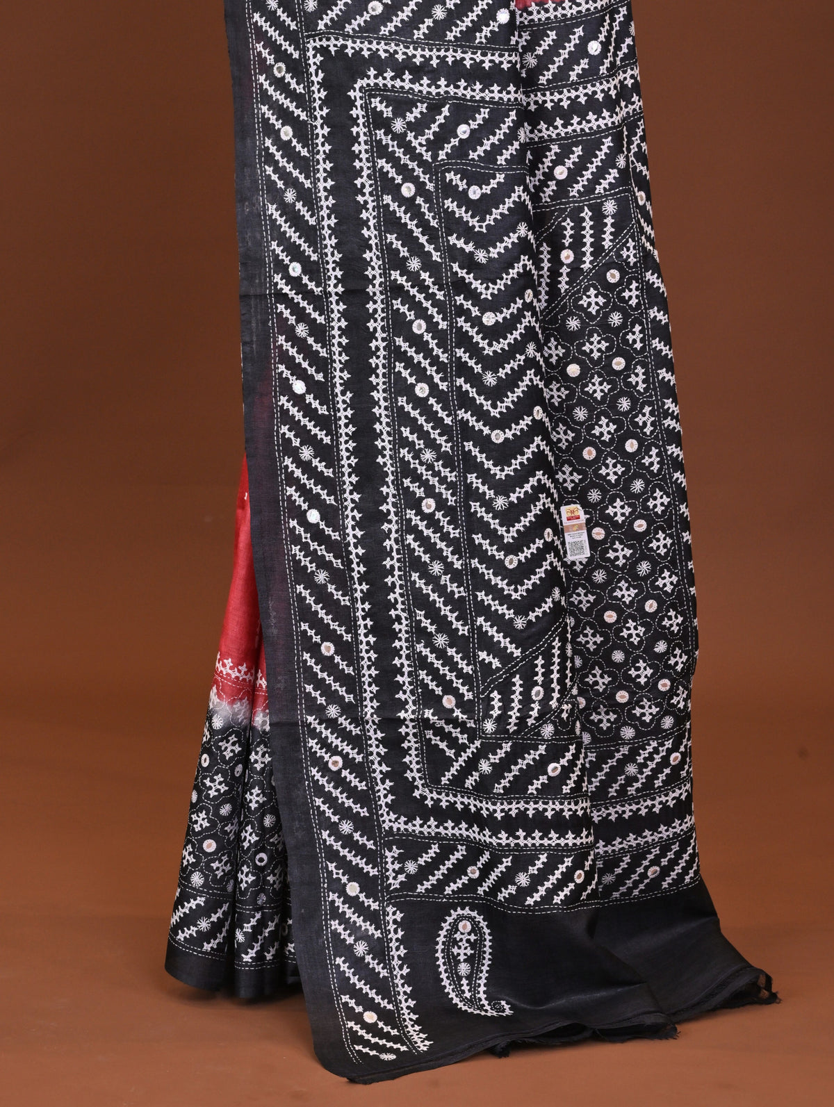 Tussar Dye Gujrati Mirror Saree