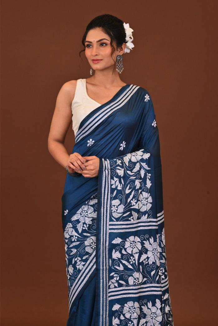 Blended Silk Kantha Saree