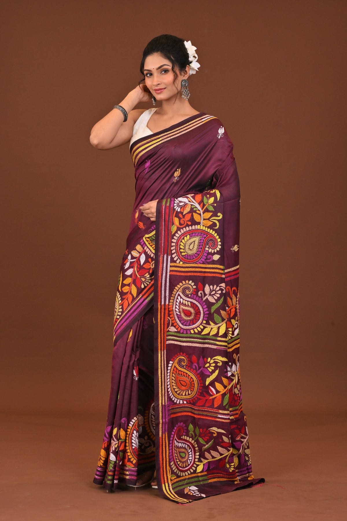 Blended Silk Kantha Saree